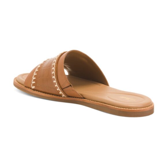 CLARKS Tan Leather Maritime Mule Comfort Sandals - Picture 2 of 3